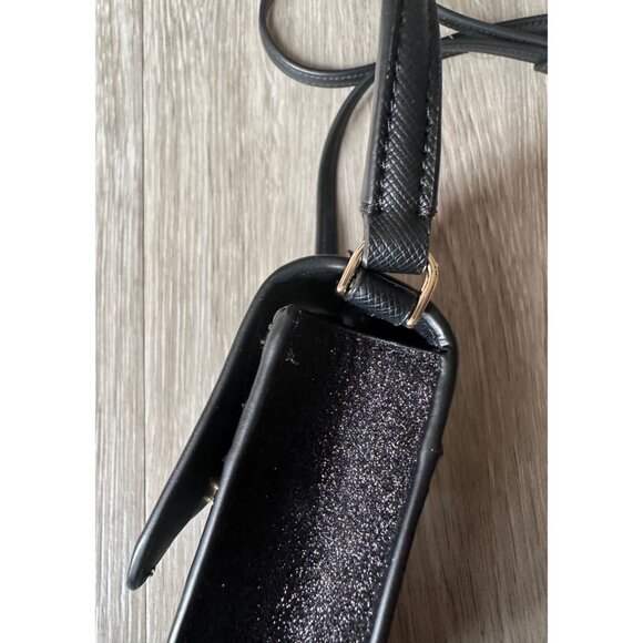 Kate Spade Black Glitter North South Phone Crossbody Bag - Picture 4 of 11